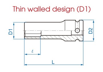 ТОНКОСТЕННАЯ УДАРНАЯ ГОЛОВКА KING TONY 1/2, 17 ММ