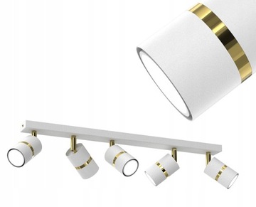 PLAFON LISTWA EYE SPOT TUBA GOLD 5xGU10 DŁ.75cm