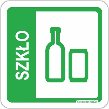 NAKLEJKA na kosz do SEGREGACJI SZKŁO 15 cm