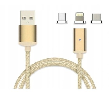 МАГНИТНЫЙ КАБЕЛЬ 3 в 1 2,4 А USB MICRO LIGHTNING TYPE-C ДЛЯ IPHONE КАБЕЛЬ