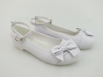 BUTY WIZYTOWE KOMUNIJNE BALERINKI Z KOKARDKĄ 33