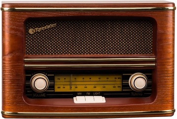 RADIO FM AM RETRO DREWNIANE PRZENOŚCNE NA BATERIE ROADSTAR HRA-1500/N