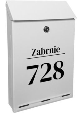 Skrzynka na listy A-4 BIAŁA z Napisem - nadruk UV