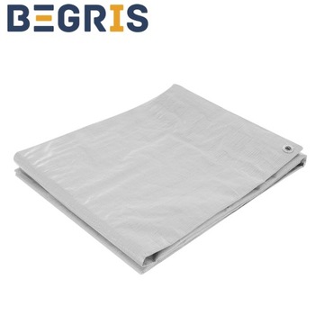 СЕРЕБРЯНЫЙ БРЕЗЕНТ 2X3, ОЧЕНЬ ТОЛСТЫЙ, 130 Г, ПРОЧНЫЙ, УСИЛЕННЫЙ.