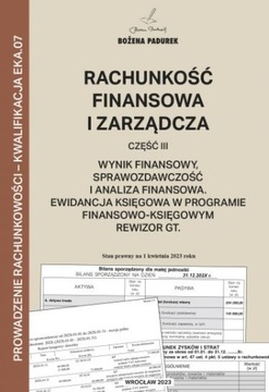 RACHUNKOWOŚĆ FINANSOWA I ZARZĄDCZA T3PADUREK.2023