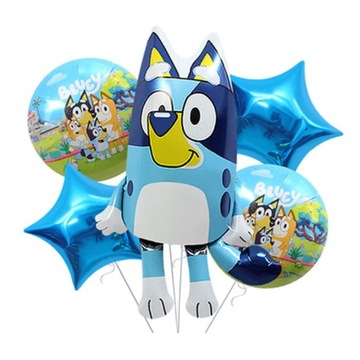 ZESTAW BALONÓW BALON BLUEY 5 SZT BALONY URODZINOWE