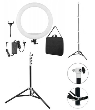 ZESTAW LAMPA MITOYA MTY-21C LAMPA PIERŚCIENIOWA LED + TORBA + STATYW 230CM