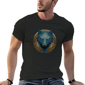 New Wolf Celtic knotwork custom boys t unisex cotton T-Shirt Koszulka