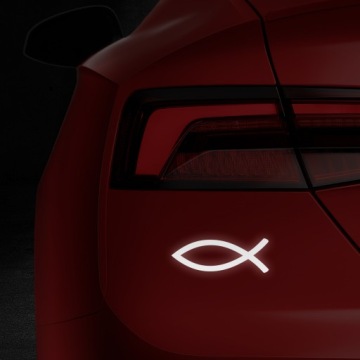 НАКЛЕЙКА РЫБА ДЛЯ АВТОМОБИЛЯ ICHTHYS REFLECTIVE SILVER
