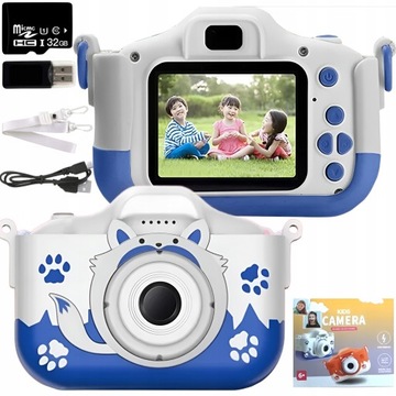 APARAT FOTOGRAFICZNY CYFROWY DLA DZIECI 40Mpx KAMERA ZABAWKA GRY+KARTA 32GB