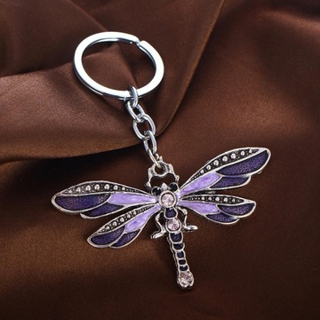 Брелок-подвеска с кристаллом и подвеской-бабочкой