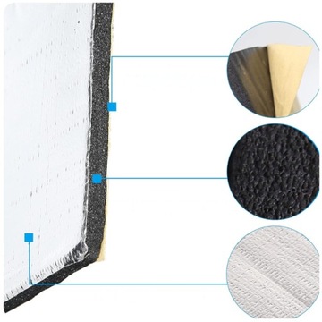 КОВРИК ЗВУКОПОГЛОЩАЮЩИЙ ТЕРМОИЗОЛЯЦИОННЫЙ ДЛЯ АВТОМОБИЛЯ 5ММ 50Х30СМ 27 ШТ.