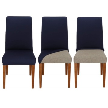 УНИВЕРСАЛЬНЫЙ БАРХАТНЫЙ ПОКРЫТИЕ НА СТУЛ ИЗ СПАНДЕКСА – ТЕМНО-СИНИЙ ЭЛАСТИЧНЫЙ ВЕЛЮР