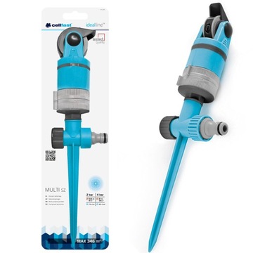 МНОГОСЕКТОРНЫЙ СПРИНКЛЕР CELLFAST, ВРАЩАЮЩИЙСЯ НА 360 ГРАДУСОВ, ПОЛИРОВКА САДОВ