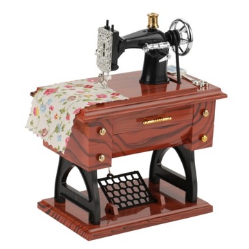 MECHANICZNA POZYTYWKA SZYCIE RETRO DREWNIANA