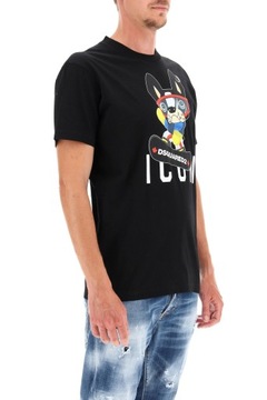 DSQUARED2 unikatowy męski t-shirt koszulka NERO roz.M