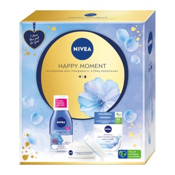 NIVEA HAPPY MOMENT Zestaw prezentowy kosmetyków do twarzy dla kobiety