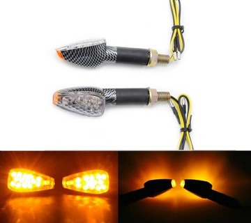 KIERUNKOWSKAZY LED CARBON UNIWERSALNE HOMOLOGACJA E50 MOCNO ŚWIECĄ