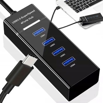 USB-концентратор типа C 3.0-ПОРТОВЫЙ РАЗДЕЛИТЕЛЬ АДАПТЕР 4xUSB
