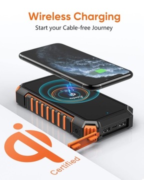 Solar Powerbank 26800 mAh 4 Porty USBC Latarka LED