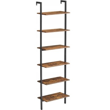 REGAŁ LOFT INDUSTRIALNY 204cm STALOWY brąz PÓŁKA NA KSIĄŻKI 6 półek POJEMNY