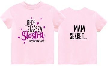 Koszulka Mam sekret Będę starszą siostrą r. 98
