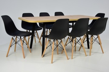 Стол 80х140/180 см ARTISAN OAK TOP +8 стульев