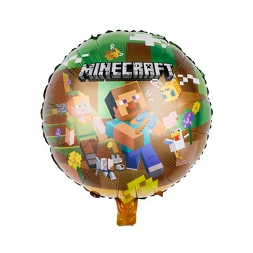 Balon foliowy MINECRAFT PIXEL Steve urodziny 45cm