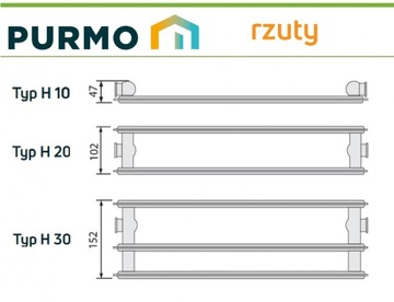 PURMO H 450x1400 ГИГИЕНИЧЕСКАЯ мощность: 1687 СТОРОНА C 30