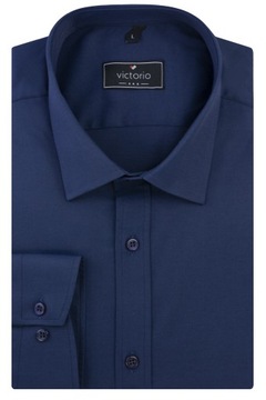 Granatowa koszula męska Victorio slim z elastanem XL