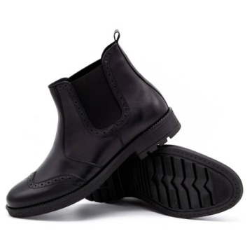 Sztyblety męskie skórzane brogsy 7003KB czarne 43