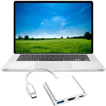 АДАПТЕР 3В1 USB-C 4K HDMI-концентратор USB 3.0