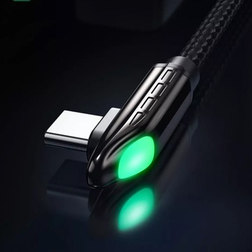 KABEL KĄTOWY USB TYP C QC PR 6A 66W do HUAWEI XIAOMI SAMSUNG HONOR 1M