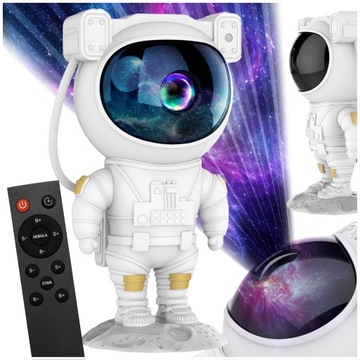 PROJEKTOR GWIAZD Lampka Nocna Rzutnik Dla Dzieci Led Laserowy ASTRONAUTA