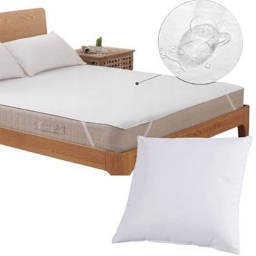 WODOODPORNY POKROWIEC MATERAC 200x200 + PODUSZKA