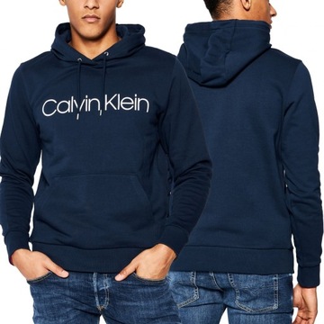 Calvin Klein bluza męska granatowa Cotton Logo Hoodie K10K104060-407 M