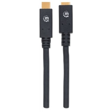 Удлинительный кабель Manhattan USB-C 3.2 Gen 1 M/F 60 Вт 3 А 1 м