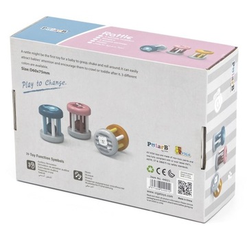 ДЕРЕВЯННАЯ СЕНСОРНАЯ ПОГРЕМКА С ЖИВОТНЫМ ШАРИКОМ VIGA POLARB