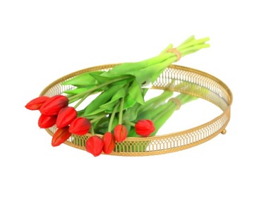 Подсвечник Круглый зеркальный поднос, золото, диаметр 25,5 см.