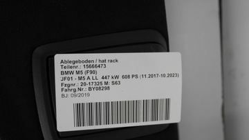 BMW M5 F90 ALCANTARA HARMAN KARDON TYLNA PÓŁKA