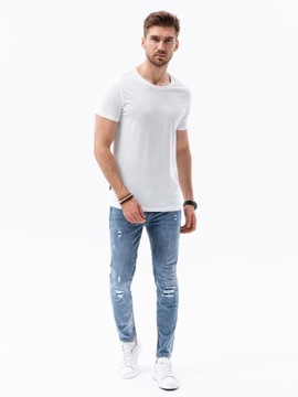 T-shirt męski bawełniany basic S1370 biały XXL