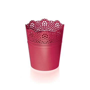 Ażurowa Doniczka Osłonka LACE DLAC160 malinowy