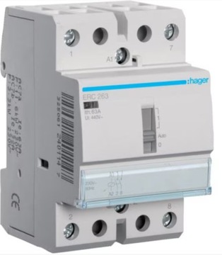 ERC263 Stycznik 230VAC 2NO 63A AC-7a/b Hager