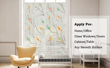 Декоративная оконная пленка с матовой птицей 50*200см