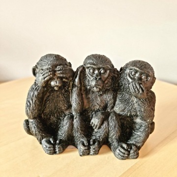 Фигурка 3 обезьянки, украшение с посланием в подарочной упаковке