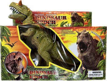 Duży Dinozaur T-Rex Tyranozaur Chodzi Ryczy Świeci