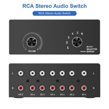 Аудиоусилитель RCA, 6-канальная ручка