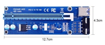 Комплект переходника GOLD CHIPAL VER006S PCI-E USB 3.0 Толстый кабель PCI-E MOLEX