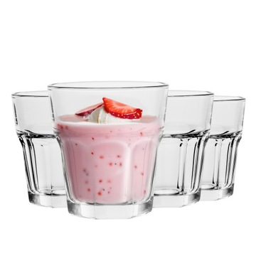 KOMPLET SZKLANEK Do Napojów Wody 4x280 ml Przezroczyste Grube Szkło ALVA