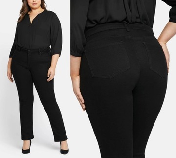 SPODNIE MODELUJĄCE PROSTE NOGAWKI DAMSKIE JEANSOWE DUŻE ROZMIARY JEANSY